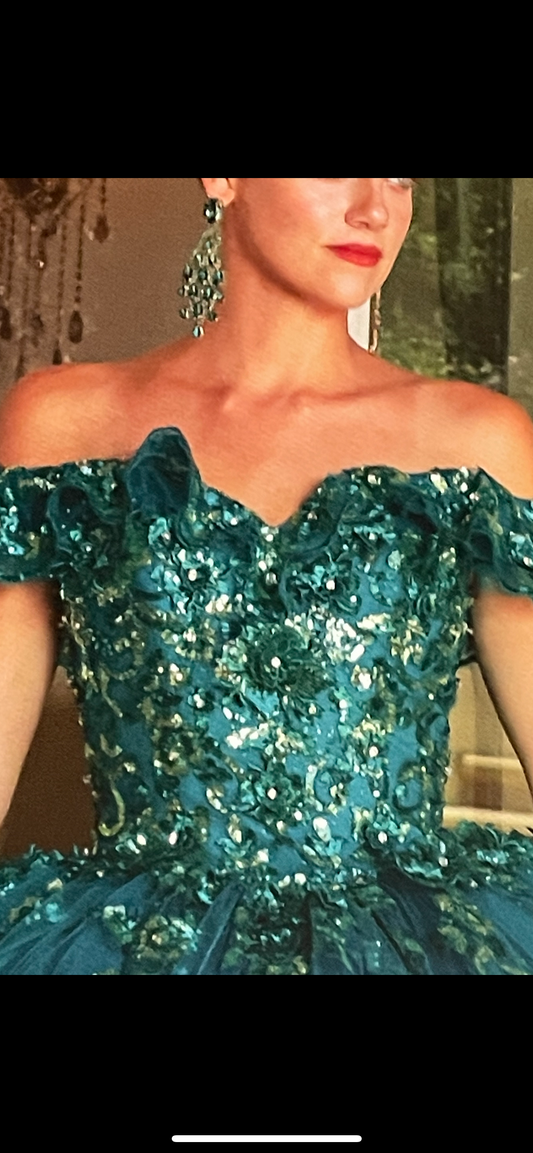 Lilys Xvañera DQ1766,green/teal long dress